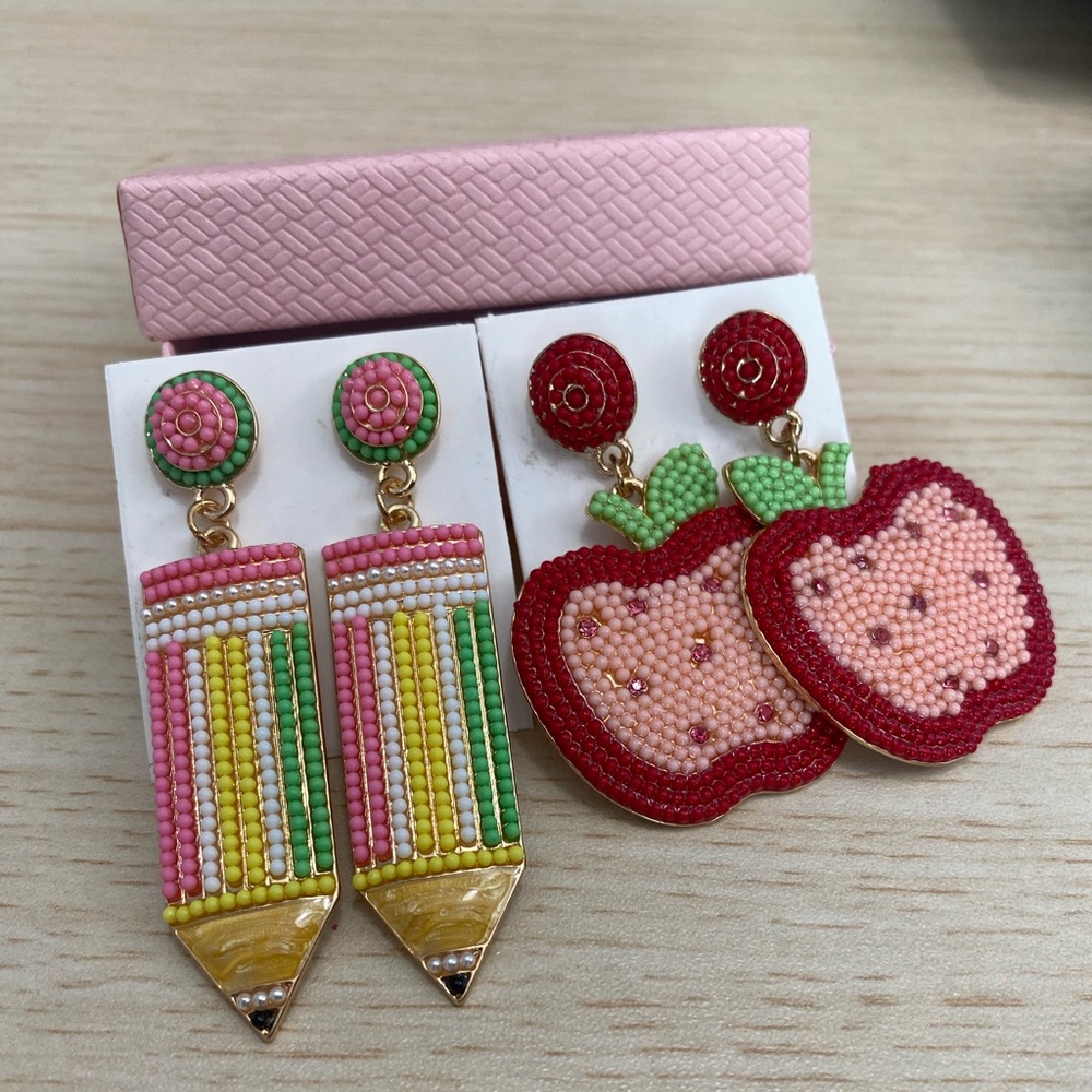Teacher earrings (set of two)